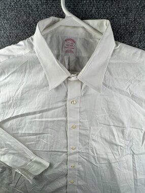 Brooks Brothers Cotton Long Sleeve Button Up Shirt 17.5 34 Traditional Supima